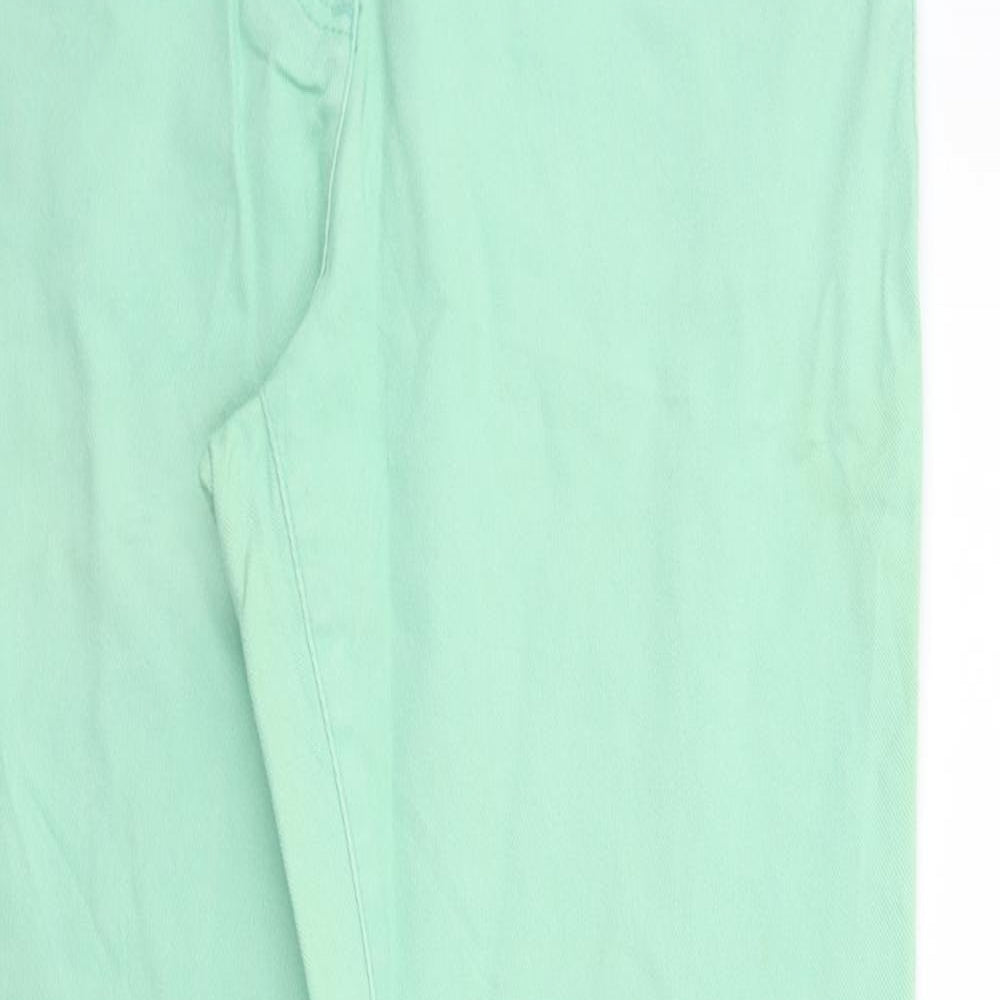UpFashion Womens Green  Denim Skinny Jeans Size 10 L31 in
