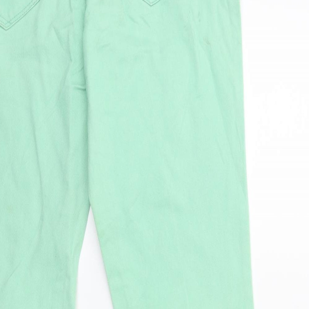 UpFashion Womens Green  Denim Skinny Jeans Size 10 L31 in
