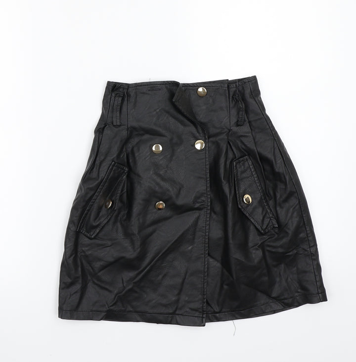 Preworn Womens Black   A-Line Skirt Size S