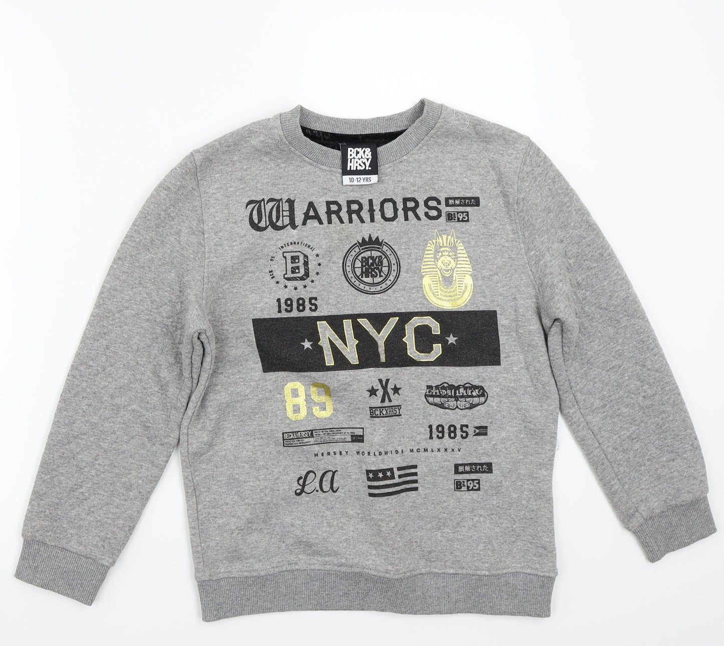 BCK & HRSY Boys Grey   Pullover Jumper Size 11-12 Years