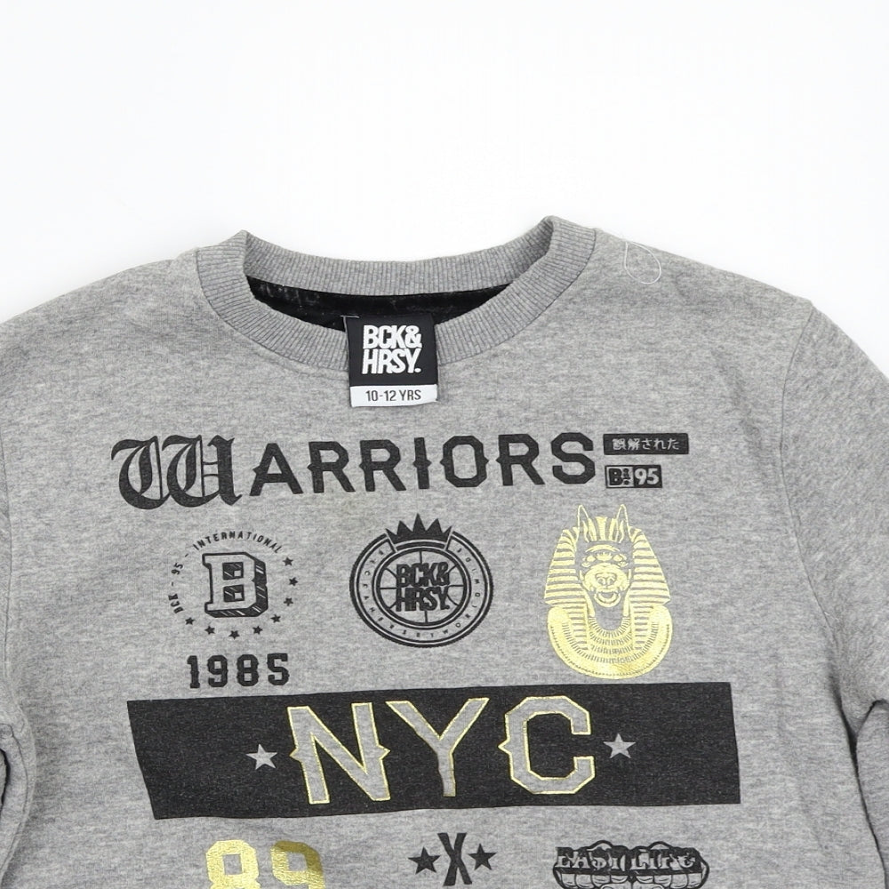BCK & HRSY Boys Grey   Pullover Jumper Size 11-12 Years