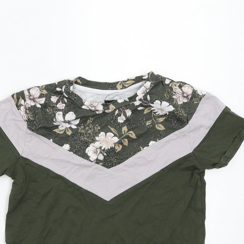 River Island Boys Green Floral  Basic T-Shirt Size 7 Years