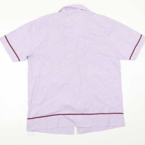 Jeff&Co Womens Purple Check  Basic Button-Up Size L