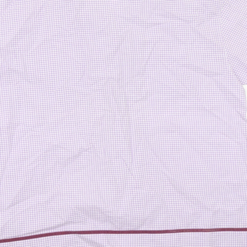 Jeff&Co Womens Purple Check  Basic Button-Up Size L