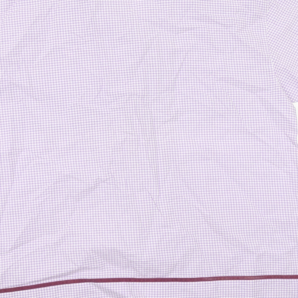 Jeff&Co Womens Purple Check  Basic Button-Up Size L