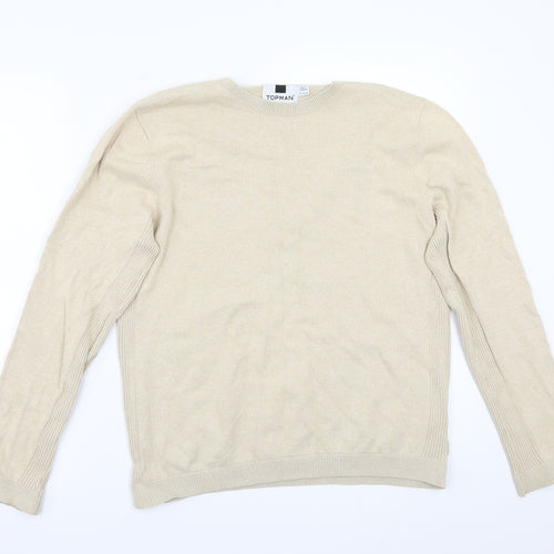 Topman Mens Beige   Pullover Jumper Size L