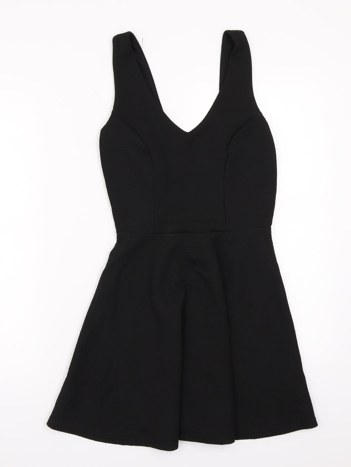 Topshop Womens Black A-Line Size 8