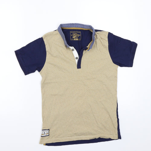 True dudes Boys Brown Striped  Basic Polo Size 10 Years