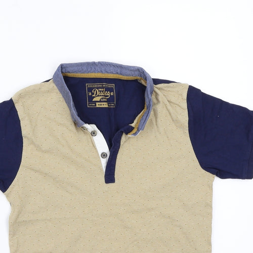 True dudes Boys Brown Striped  Basic Polo Size 10 Years