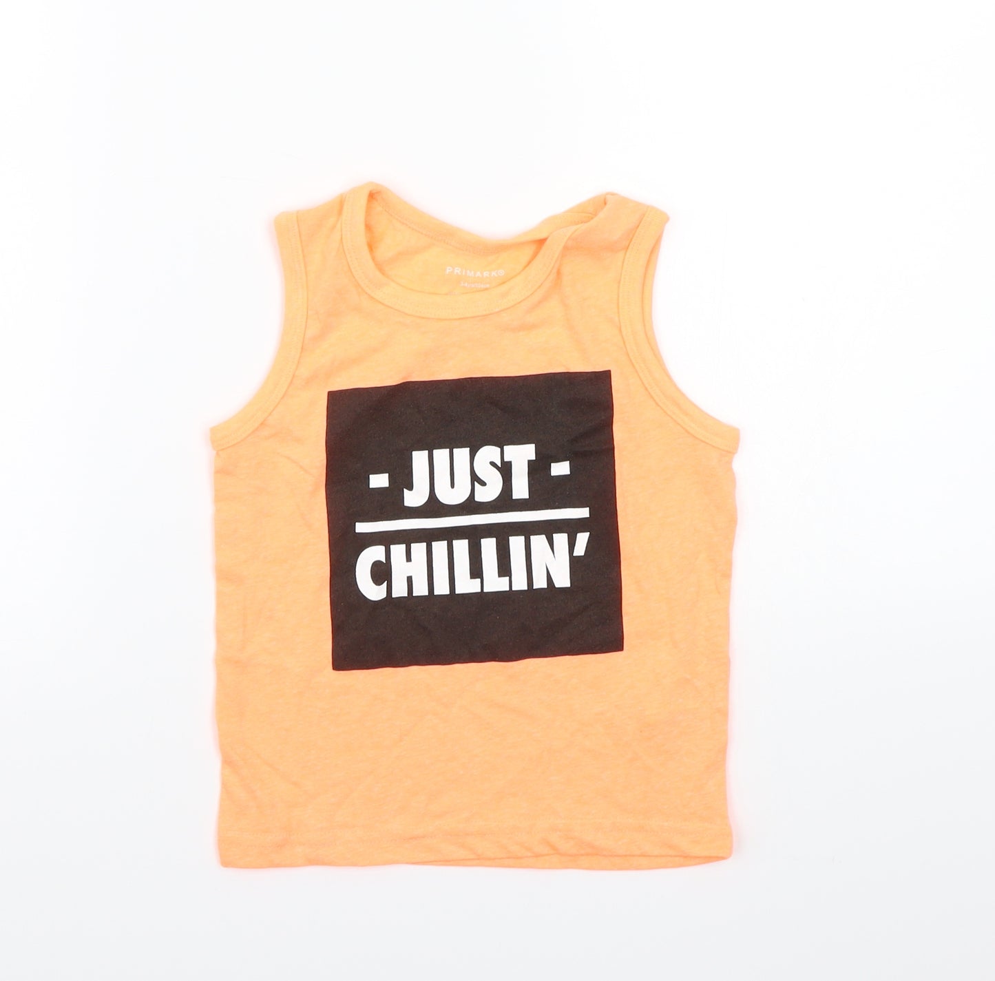 Primark Boys Orange   Basic T-Shirt Size 3-4 Years