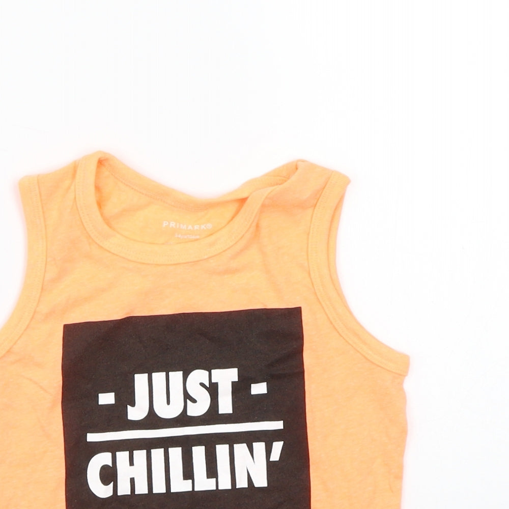 Primark Boys Orange   Basic T-Shirt Size 3-4 Years