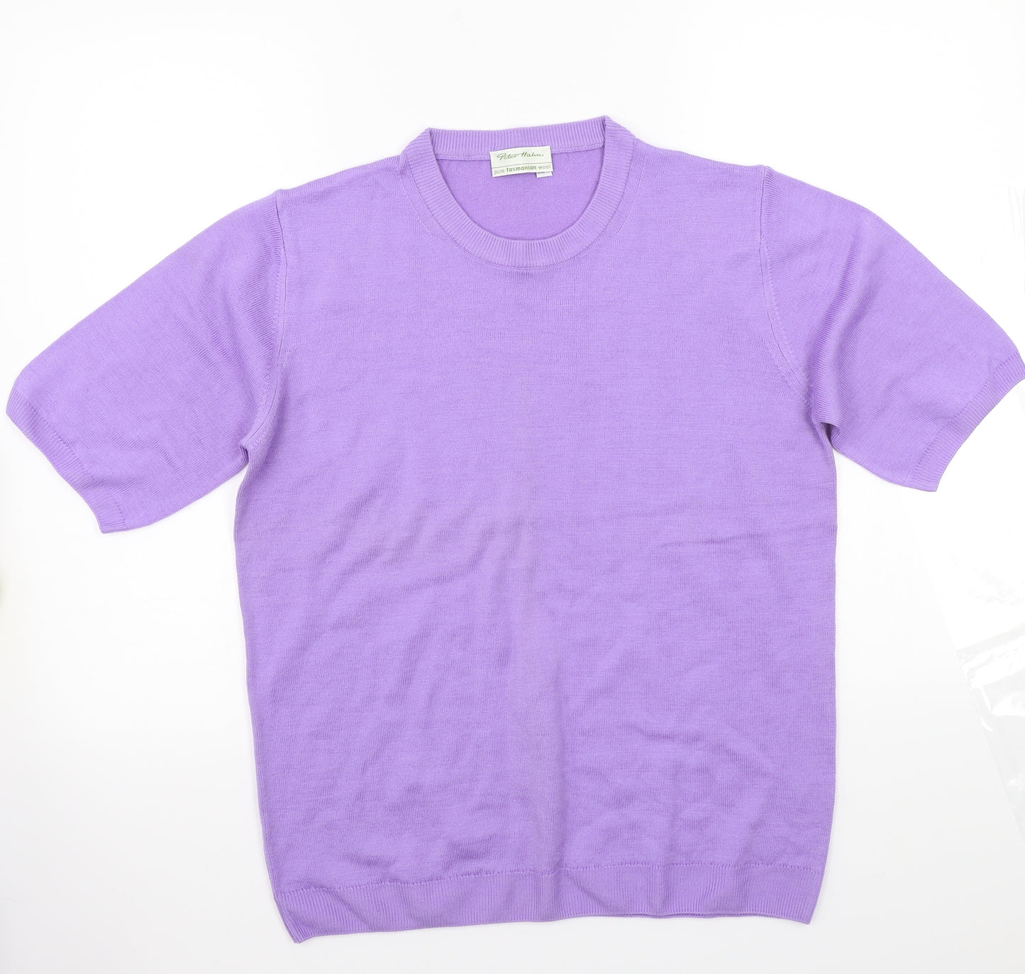 Peter Hahn Womens Purple   Basic T-Shirt Size 14