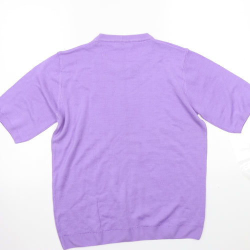 Peter Hahn Womens Purple   Basic T-Shirt Size 14