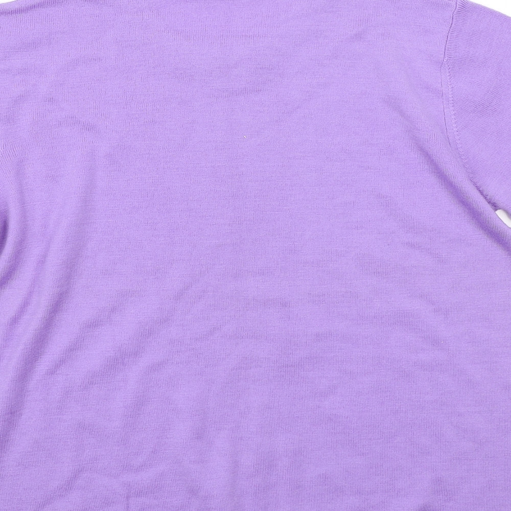 Peter Hahn Womens Purple   Basic T-Shirt Size 14