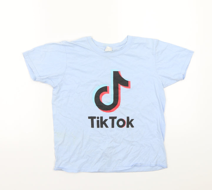 Gildan Girls Blue   Basic T-Shirt Size L