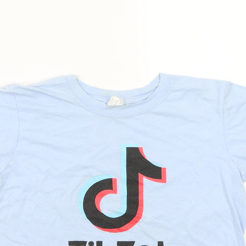 Gildan Girls Blue   Basic T-Shirt Size L