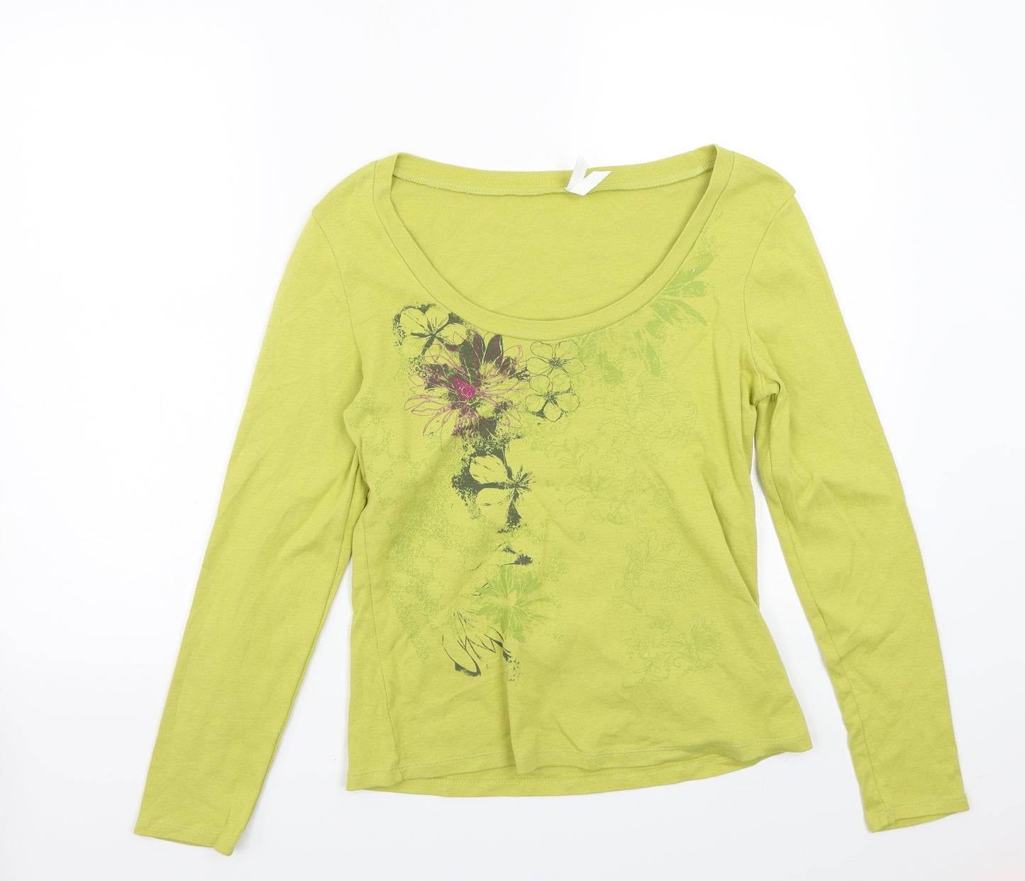 Marks and Spencer Womens Green Floral  Basic T-Shirt Size 12