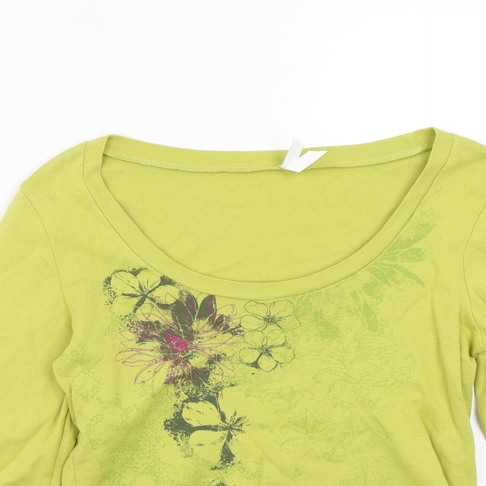 Marks and Spencer Womens Green Floral  Basic T-Shirt Size 12