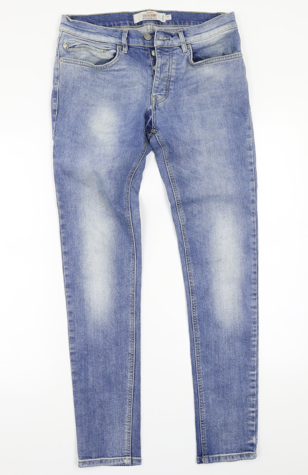 Topman Mens Blue   Skinny Jeans Size 32 L30 in
