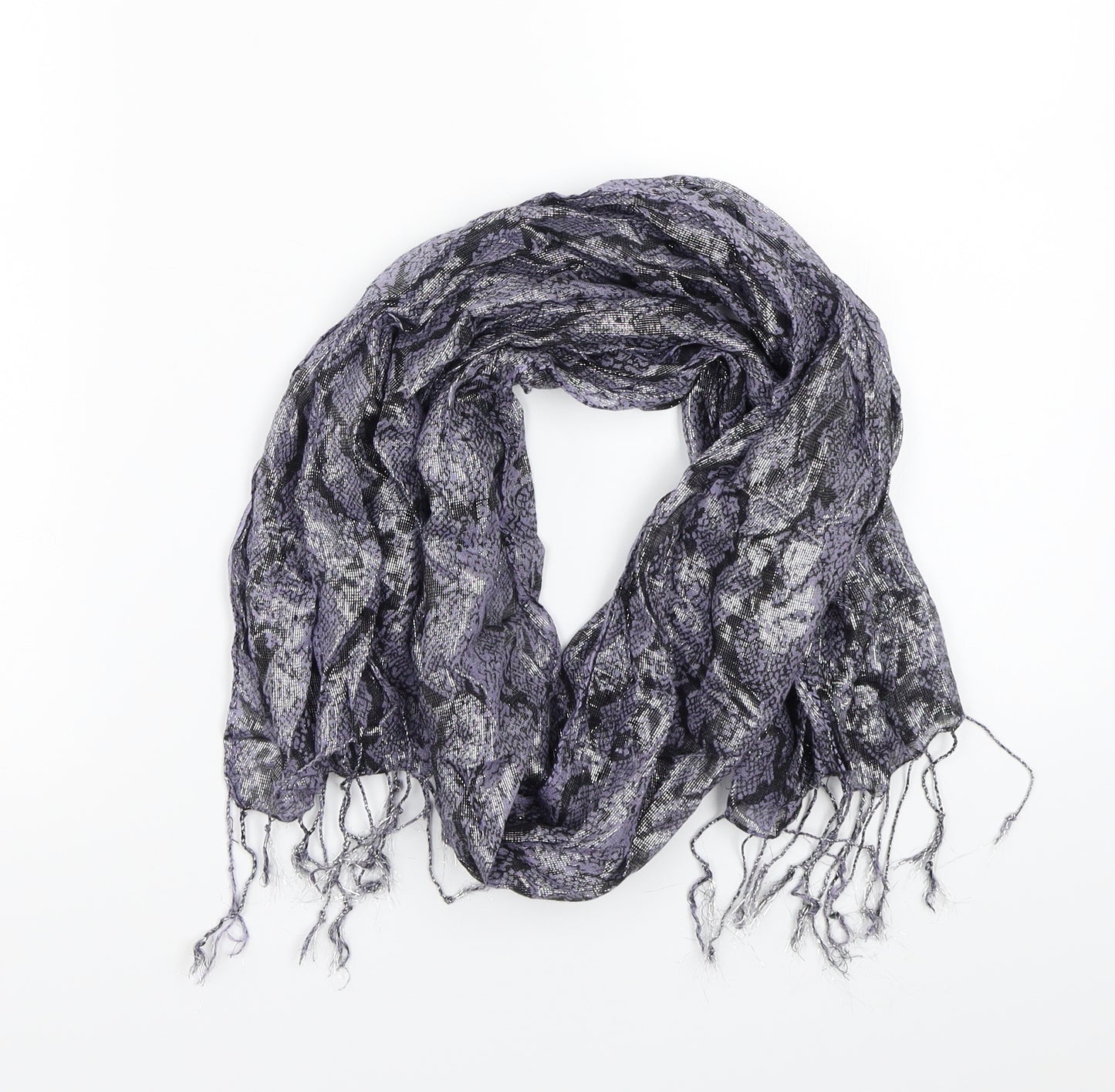 Preworn Womens Purple Floral   Scarf