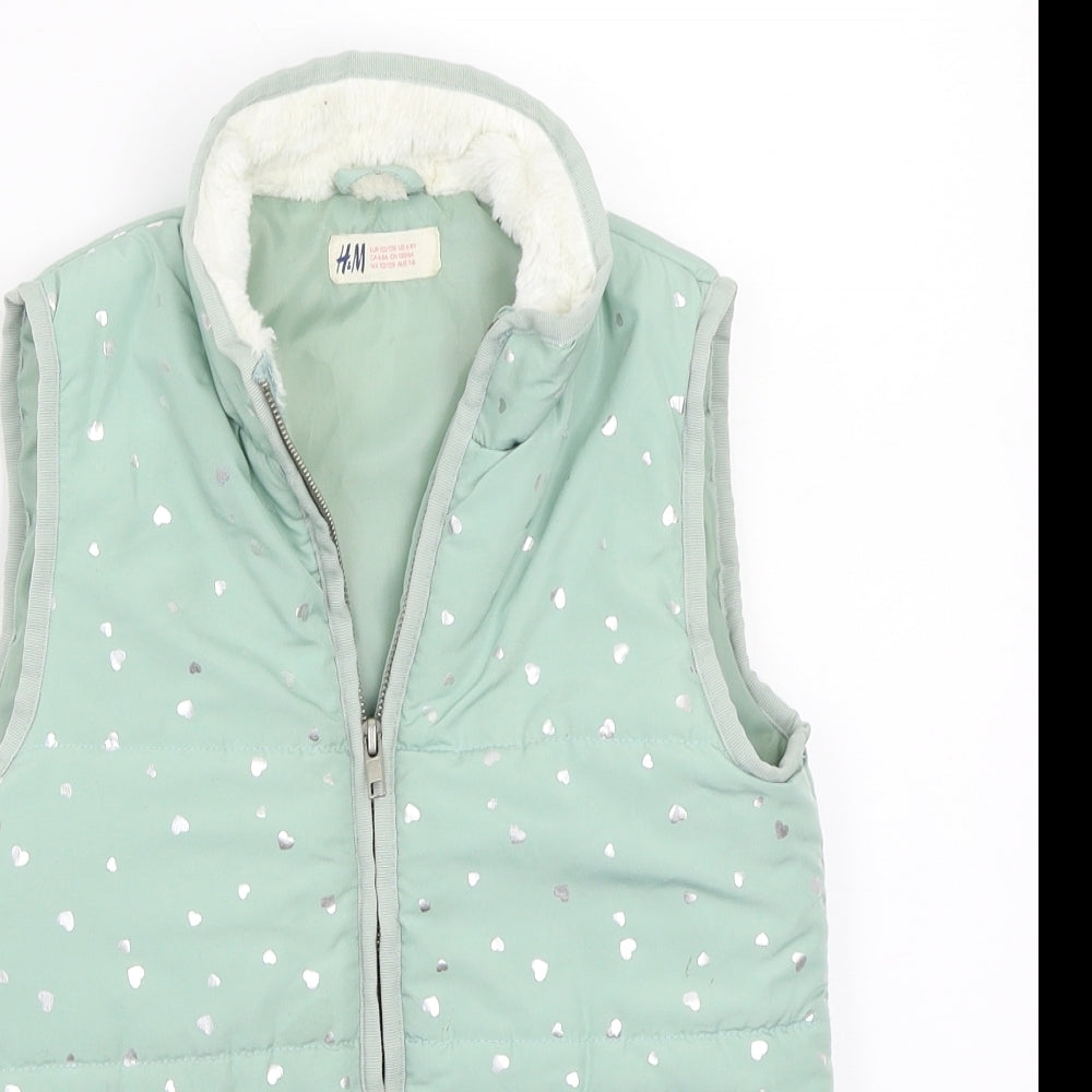 H&M Girls Green   Jacket Coat Size 7 Years