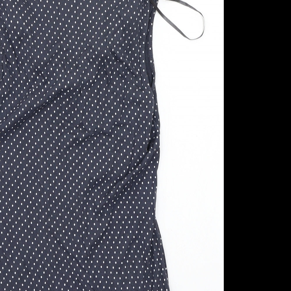 Monsoon Womens Blue Polka Dot  Basic T-Shirt Size 8