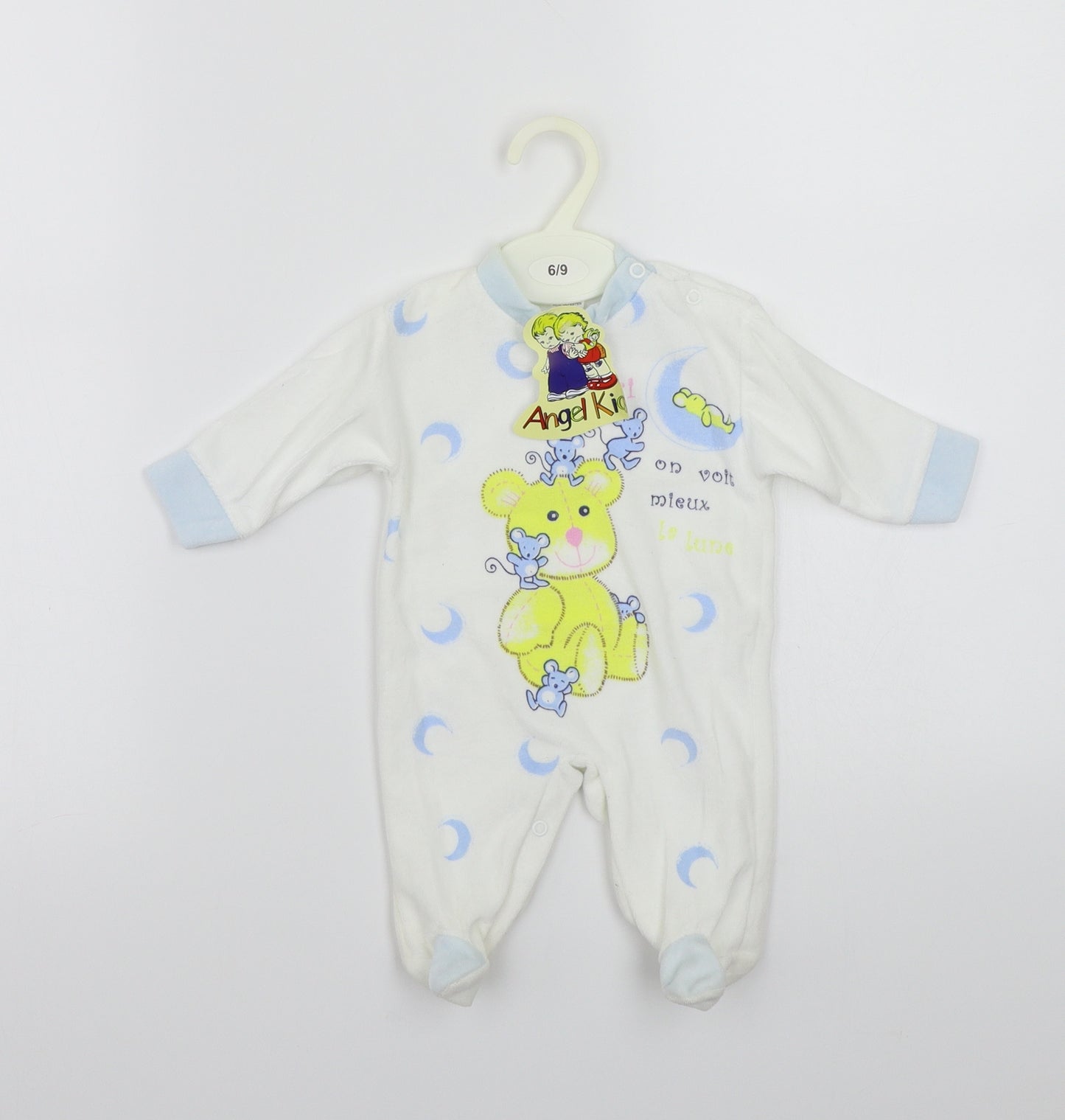 Angel Kids Girls White   Babygrow One-Piece Size 6-9 Months