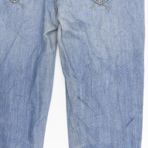 Topshop Womens Blue  Denim Flared Jeans Size 30 in L28 in