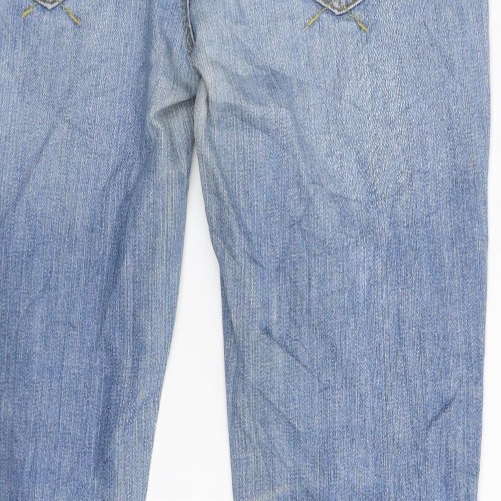 Topshop Womens Blue  Denim Flared Jeans Size 30 in L28 in