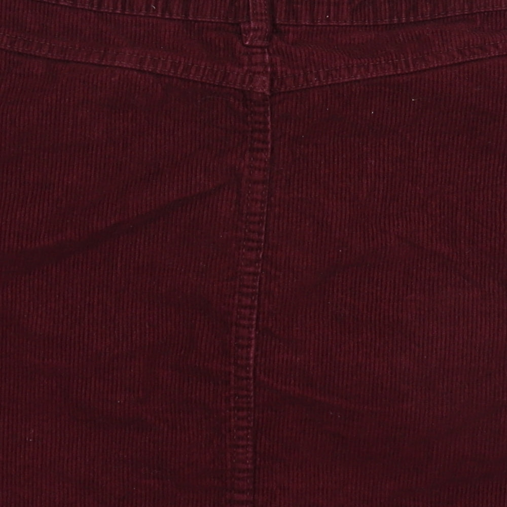 Denim & Co. Womens Brown  Corduroy A-Line Skirt Size 14
