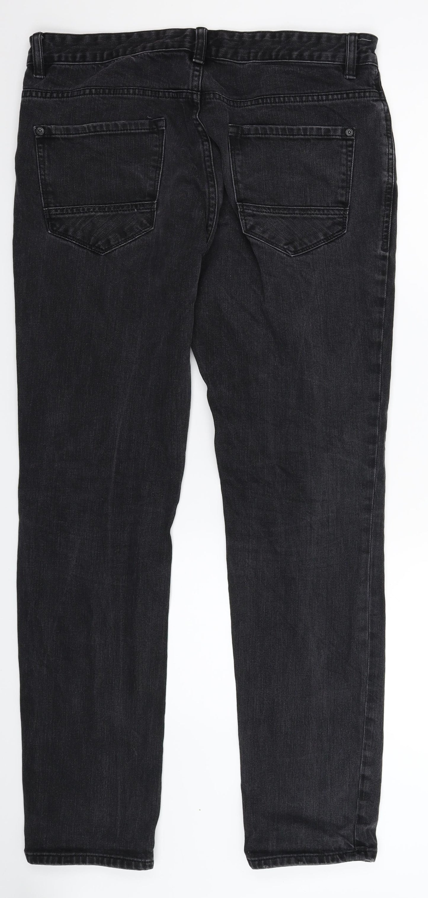 NEXT Mens Black  Denim Straight Jeans Size 32 L30 in