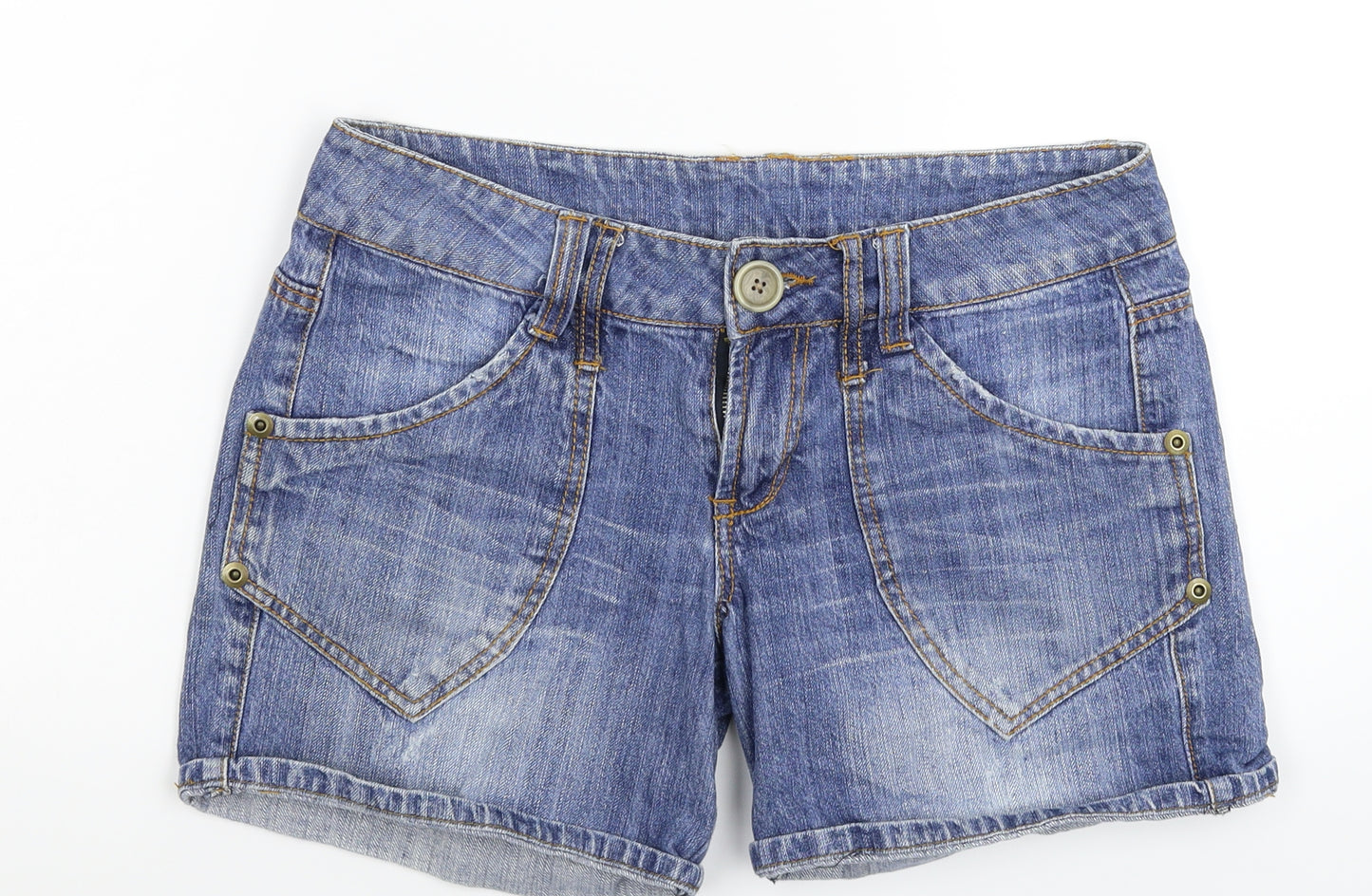 Denim & Co. Womens Blue  Denim Hot Pants Shorts Size 10