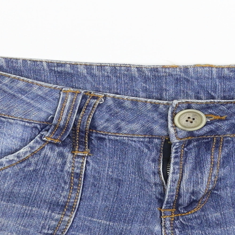 Denim & Co. Womens Blue  Denim Hot Pants Shorts Size 10