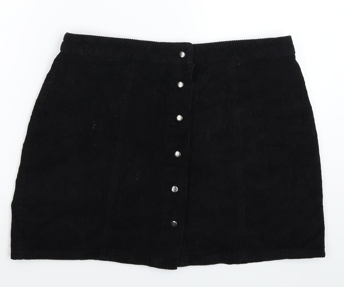 Pep&Co Womens Black  Corduroy A-Line Skirt Size 14