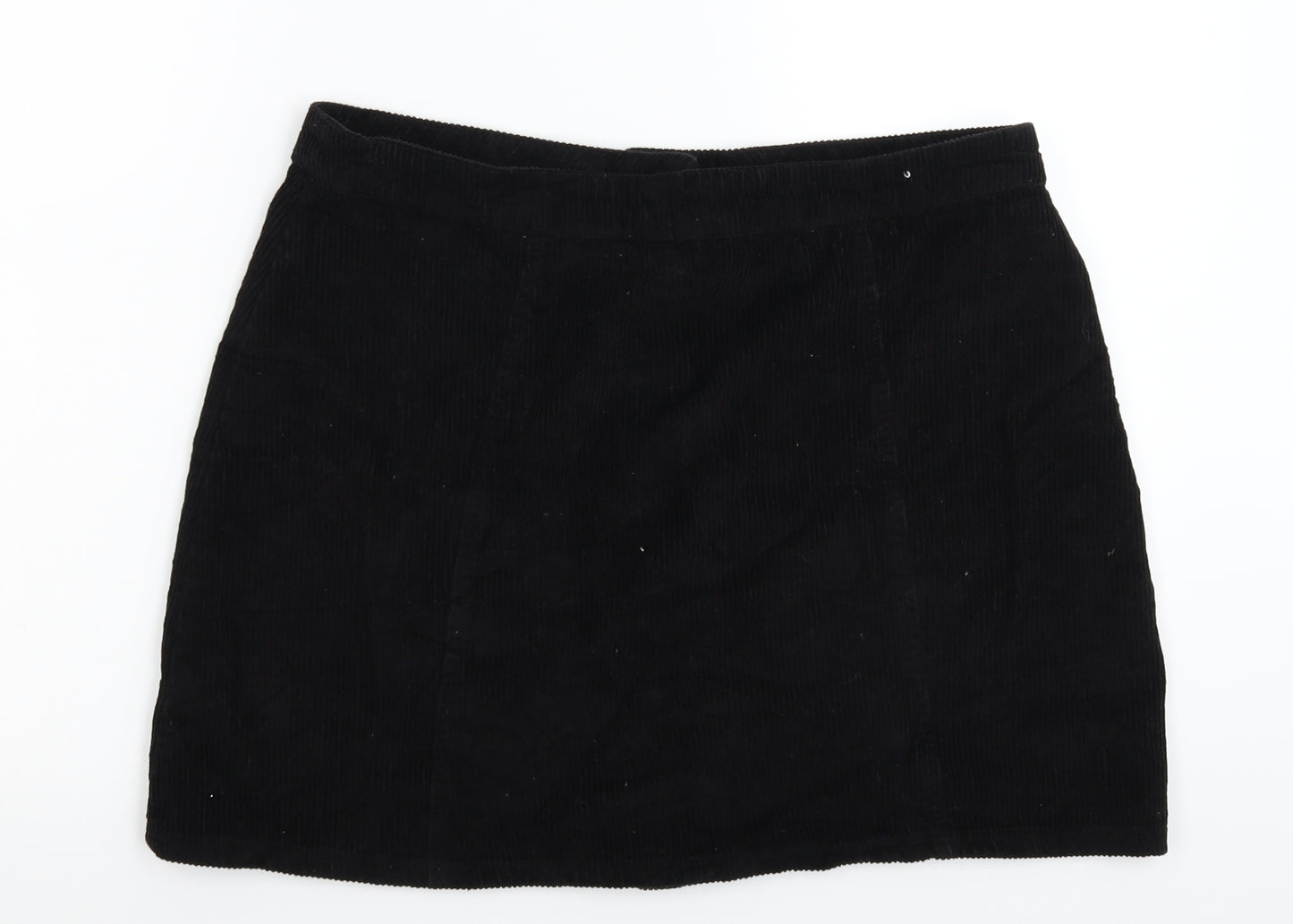 Pep&Co Womens Black  Corduroy A-Line Skirt Size 14