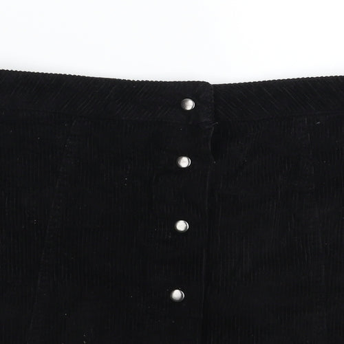 Pep&Co Womens Black  Corduroy A-Line Skirt Size 14