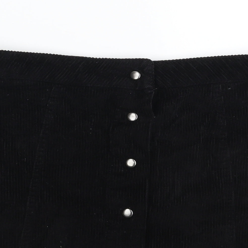 Pep&Co Womens Black  Corduroy A-Line Skirt Size 14