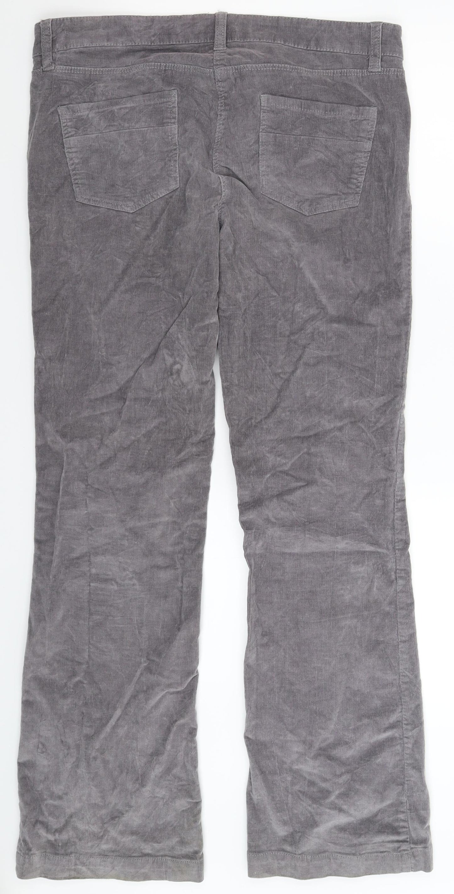 NEXT Womens Grey  Corduroy Trousers  Size 14 L31 in