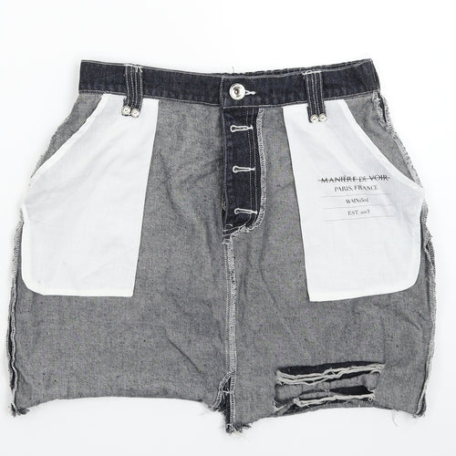 Maniere De Voir Womens Blue  Denim Mini Skirt Size 28 in