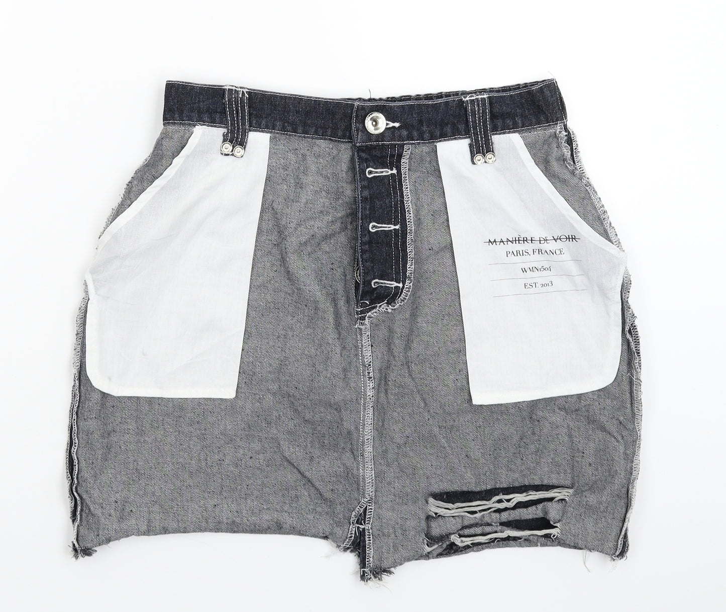 Maniere De Voir Womens Blue  Denim Mini Skirt Size 28 in
