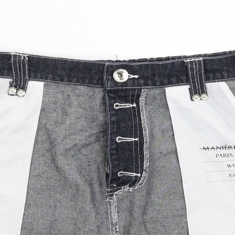 Maniere De Voir Womens Blue  Denim Mini Skirt Size 28 in