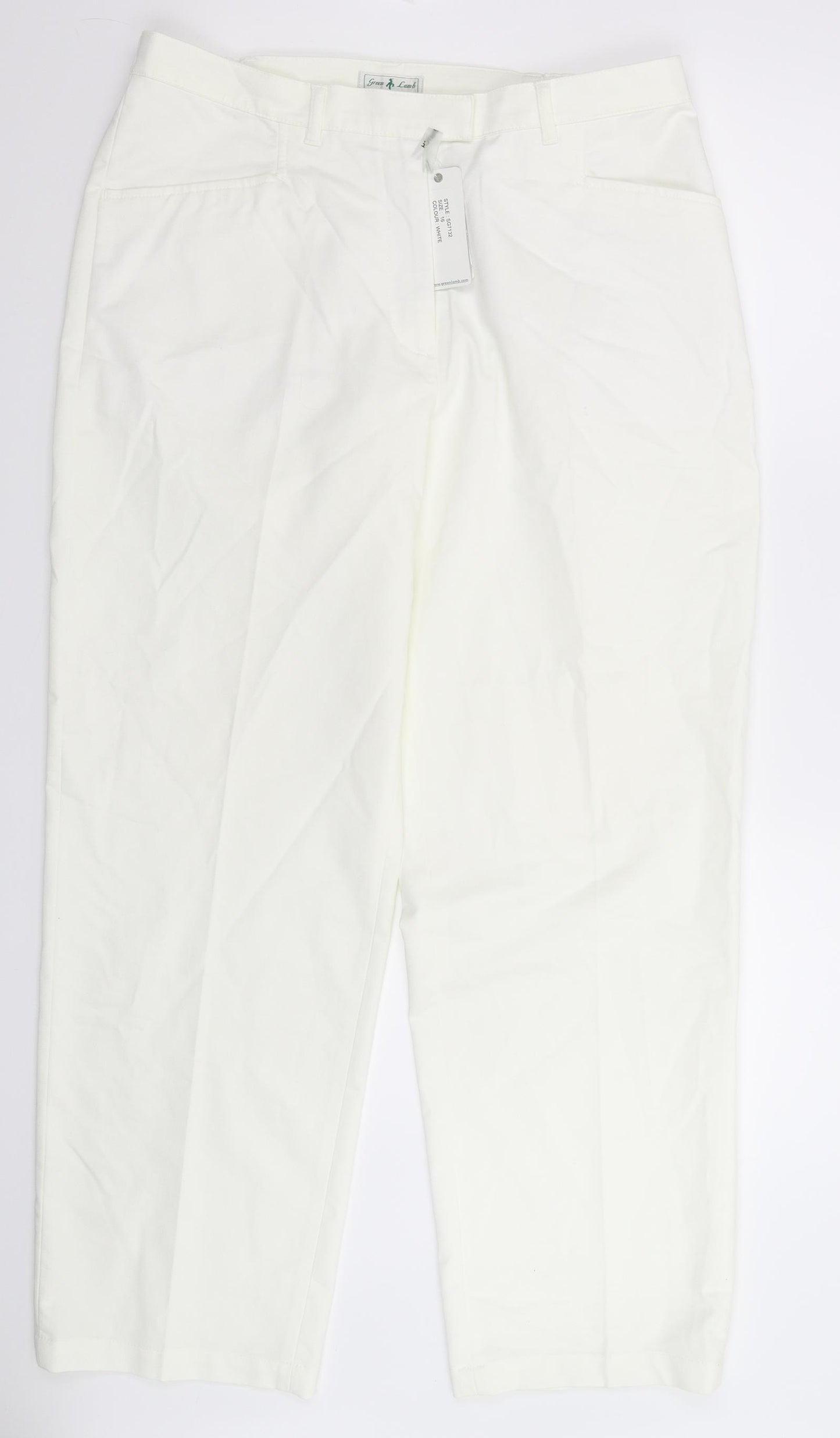Green Lamb Womens White   Trousers  Size 16 L30 in