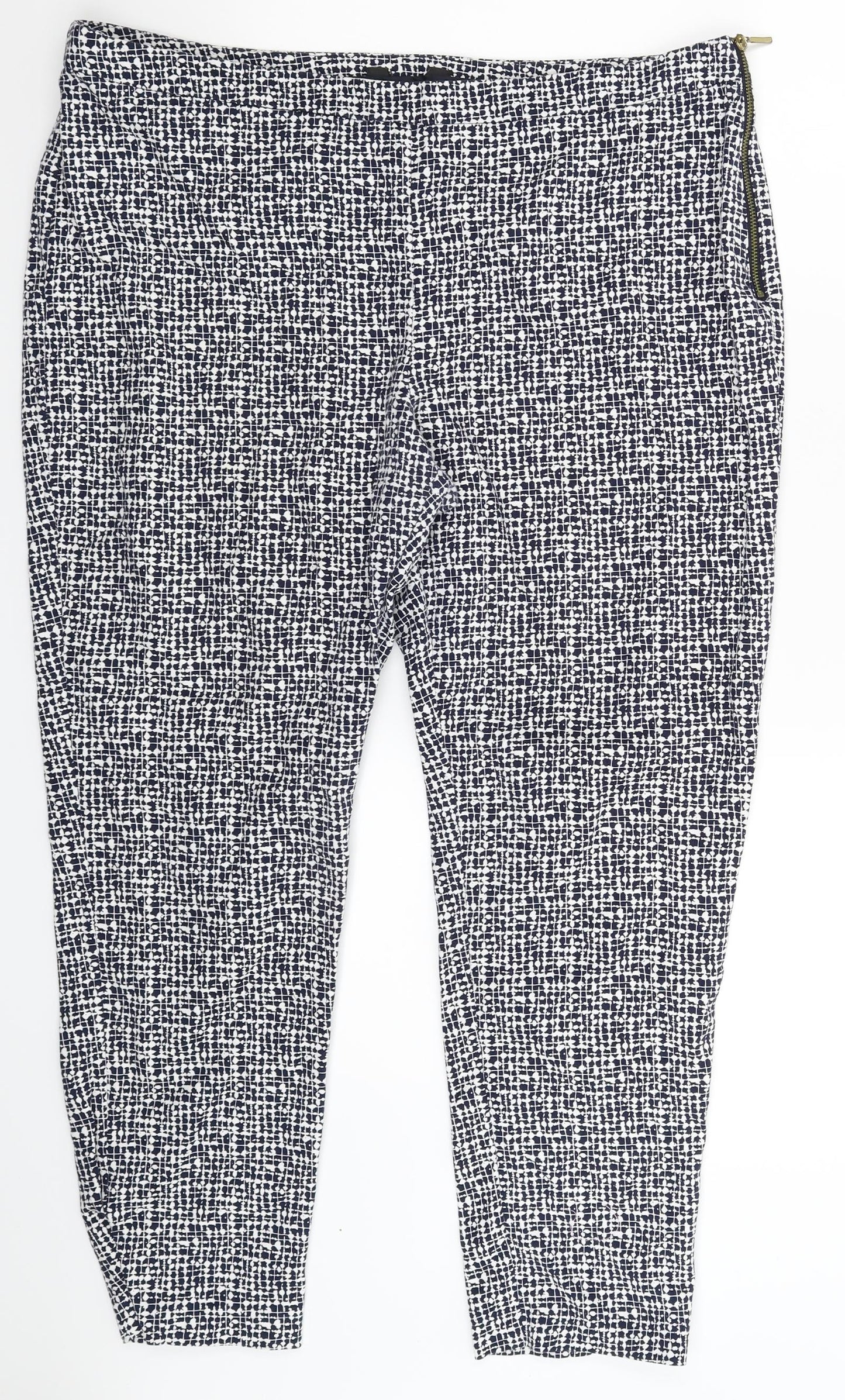 George Womens Blue Geometric  Trousers  Size 16 L25 in
