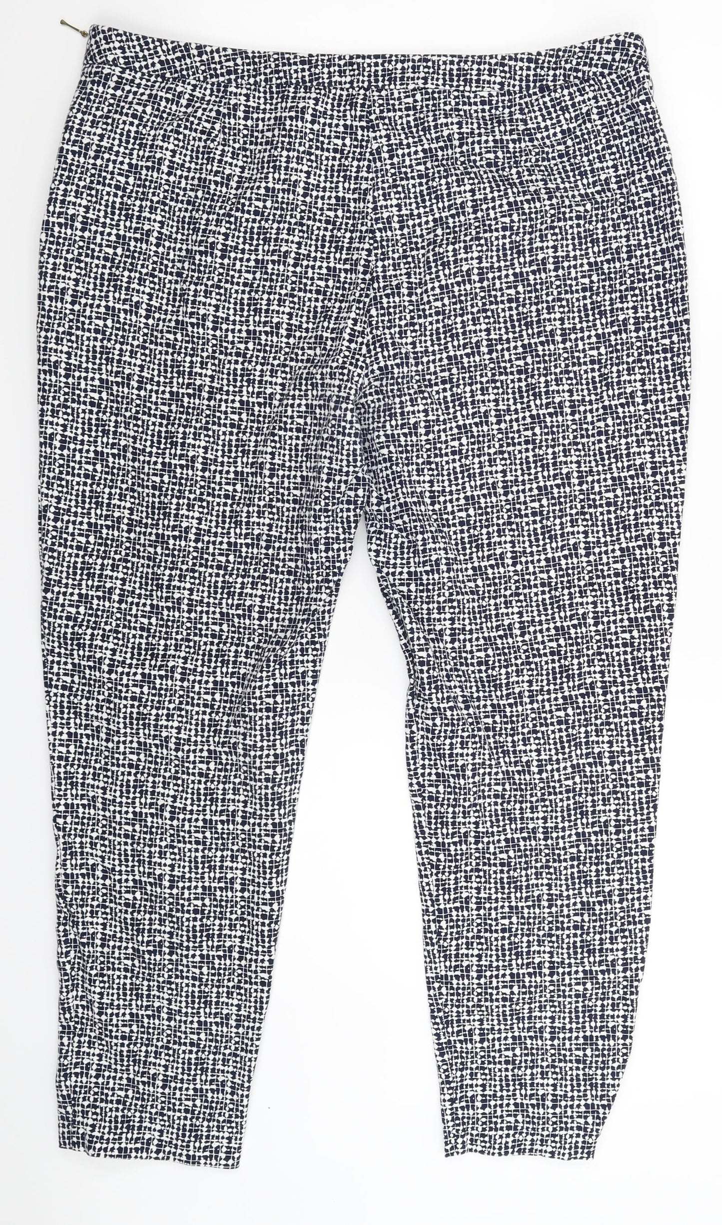 George Womens Blue Geometric  Trousers  Size 16 L25 in