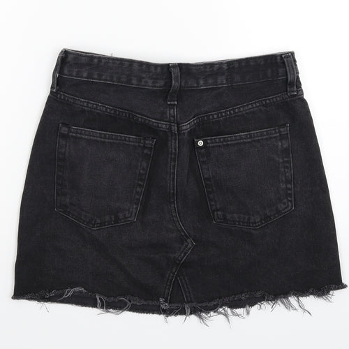 H&M Womens Black  Denim A-Line Skirt Size 8