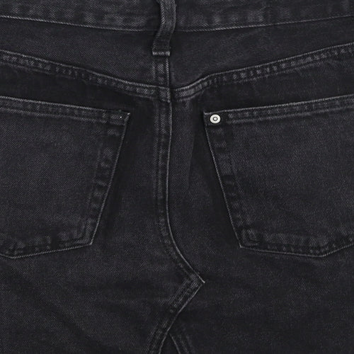 H&M Womens Black  Denim A-Line Skirt Size 8