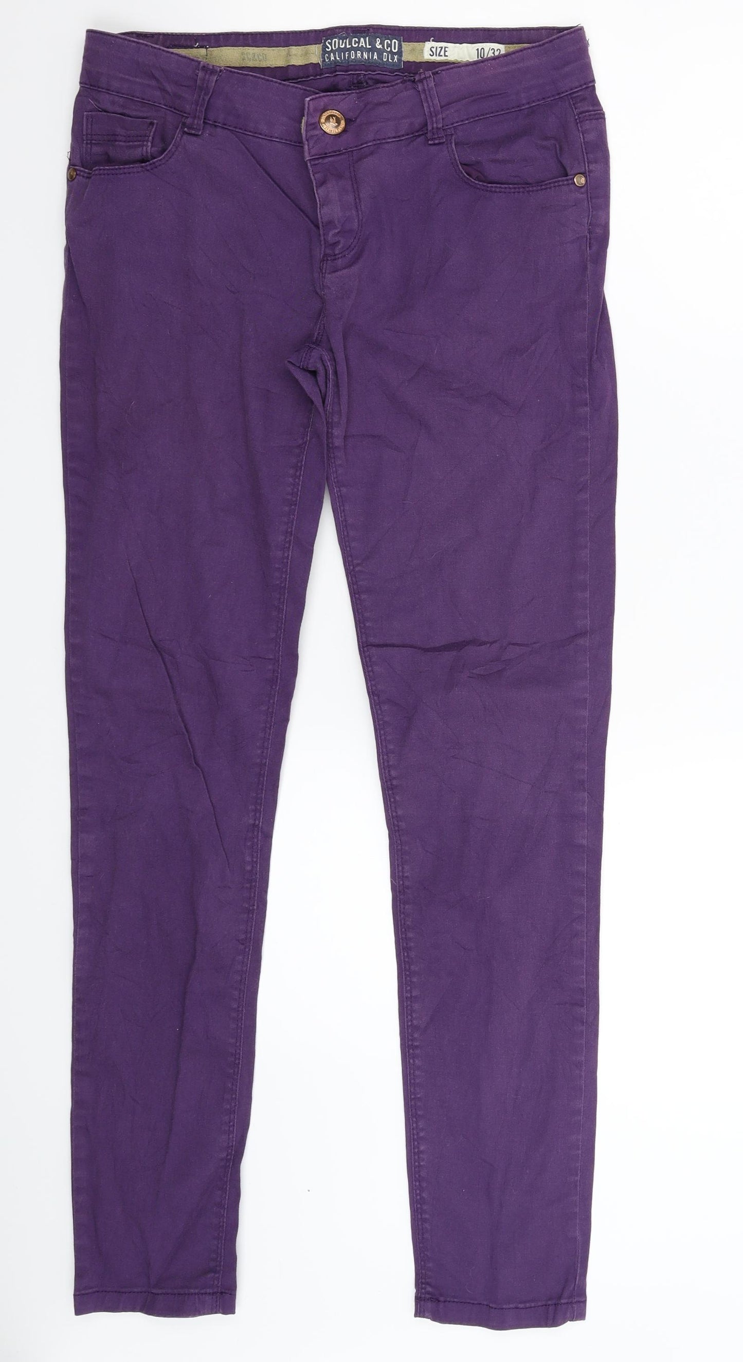 SoulCal&Co Womens Purple  Denim Skinny Jeans Size 10 L30 in