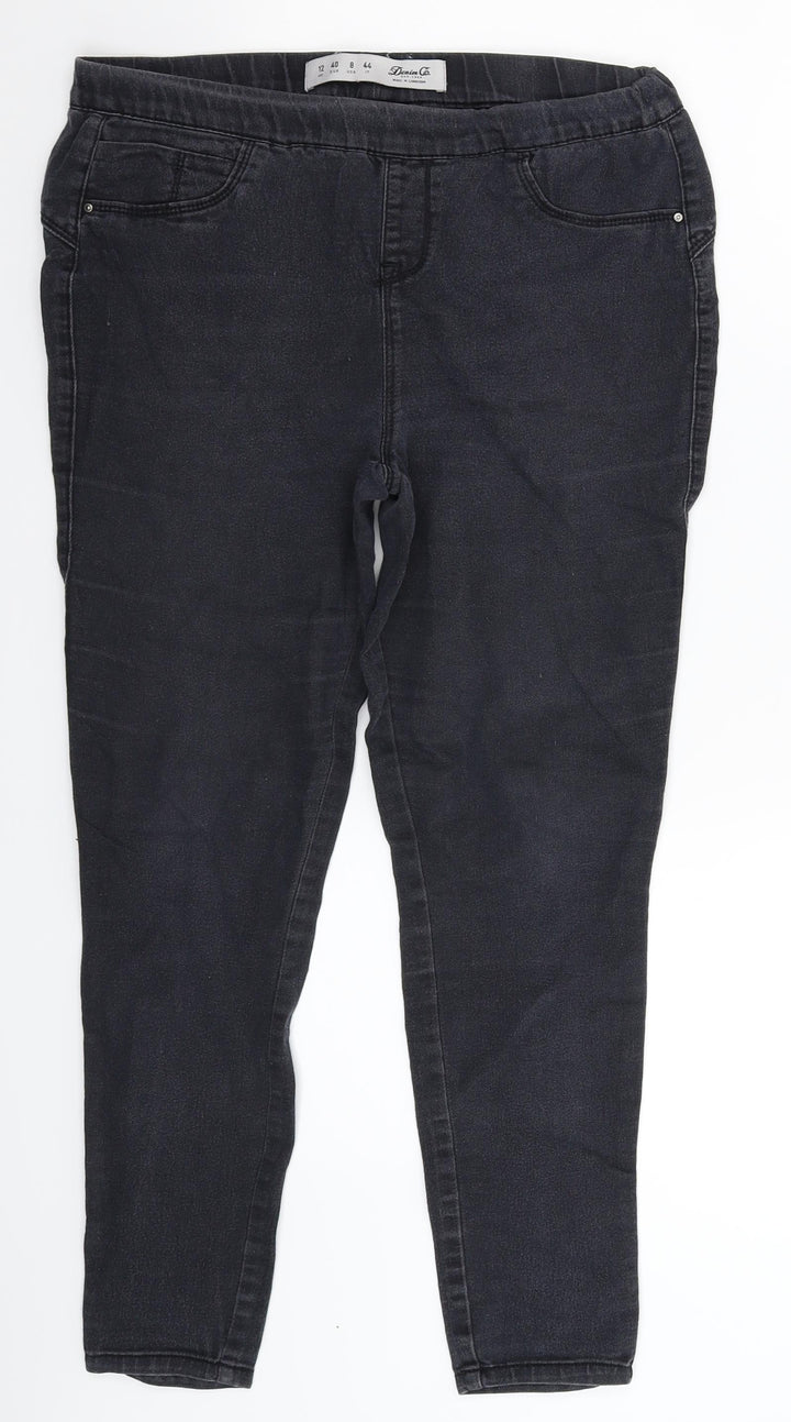 Denim & Co. Womens Grey Denim Jegging Jeans Size 12 L25 in