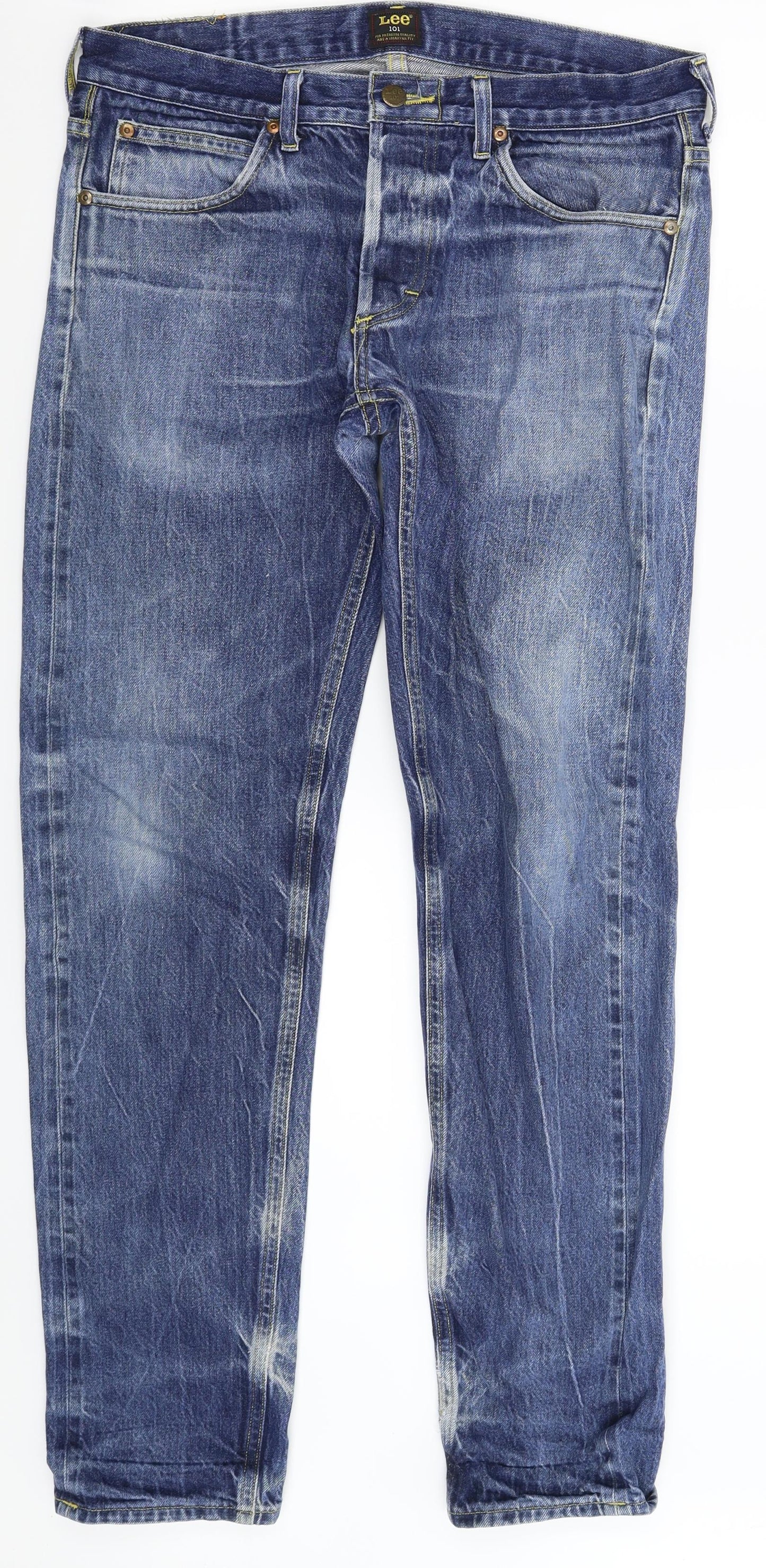 Lee Mens Blue  Denim Straight Jeans Size 32 L32 in