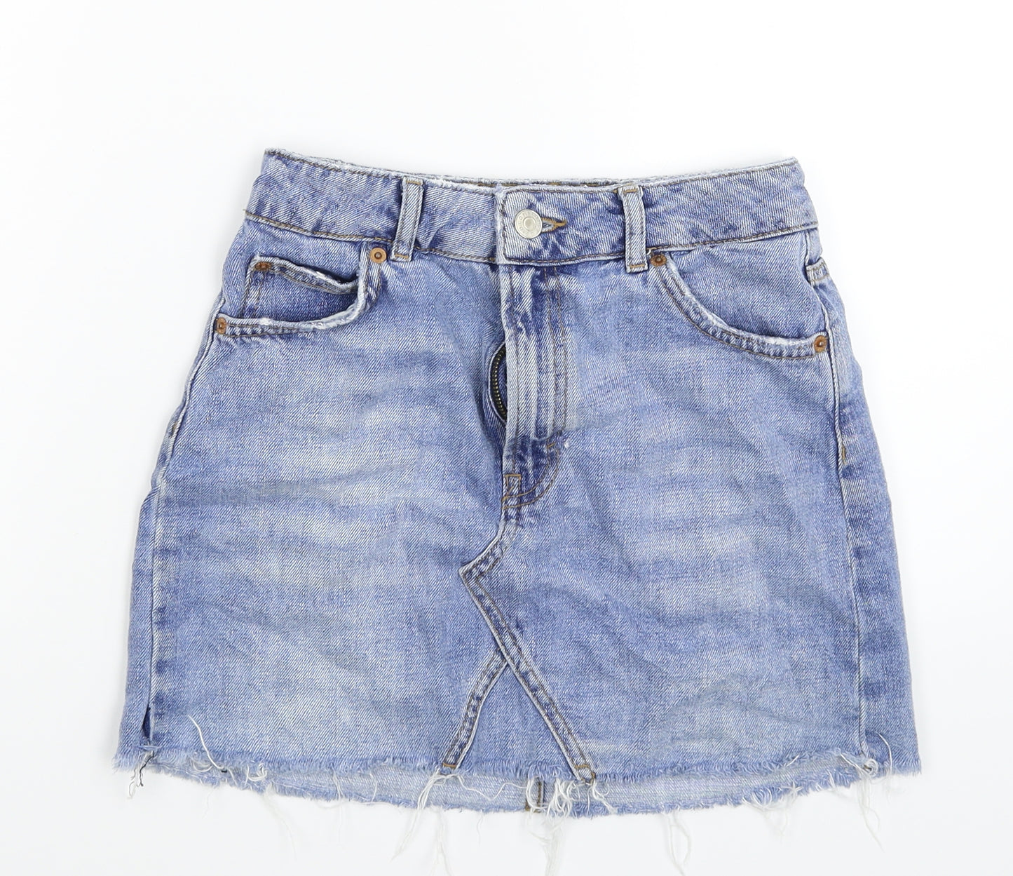 Topshop Womens Blue  Denim A-Line Skirt Size 6
